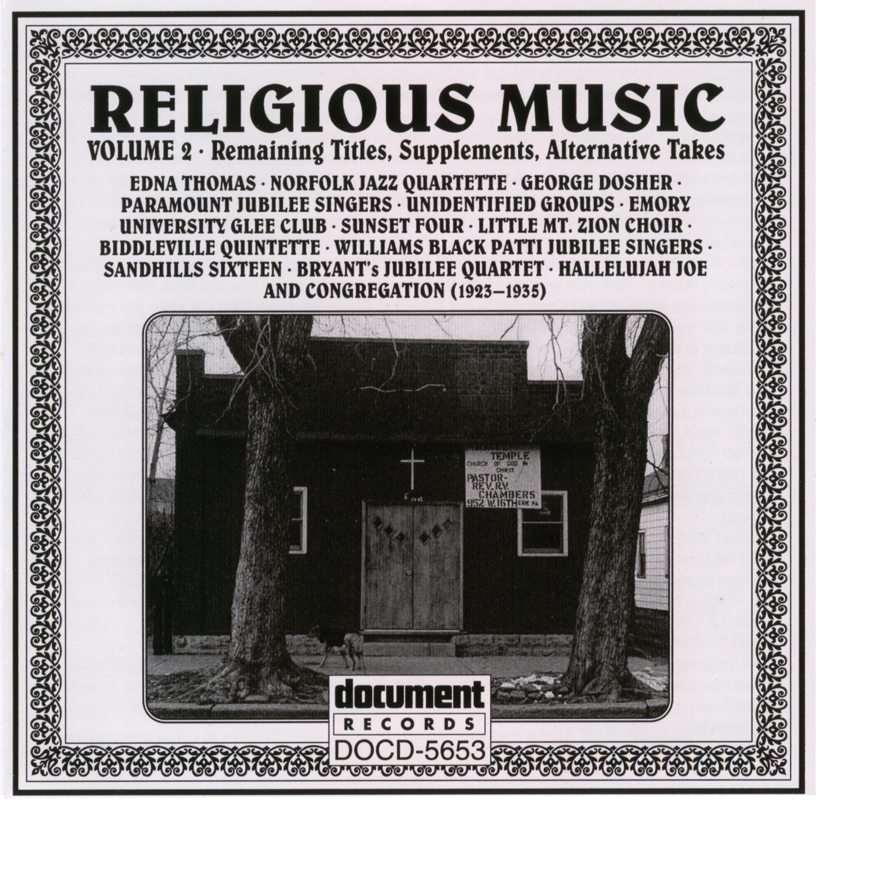 Постер альбома Religious Music Vol. 2 (1923-1935)