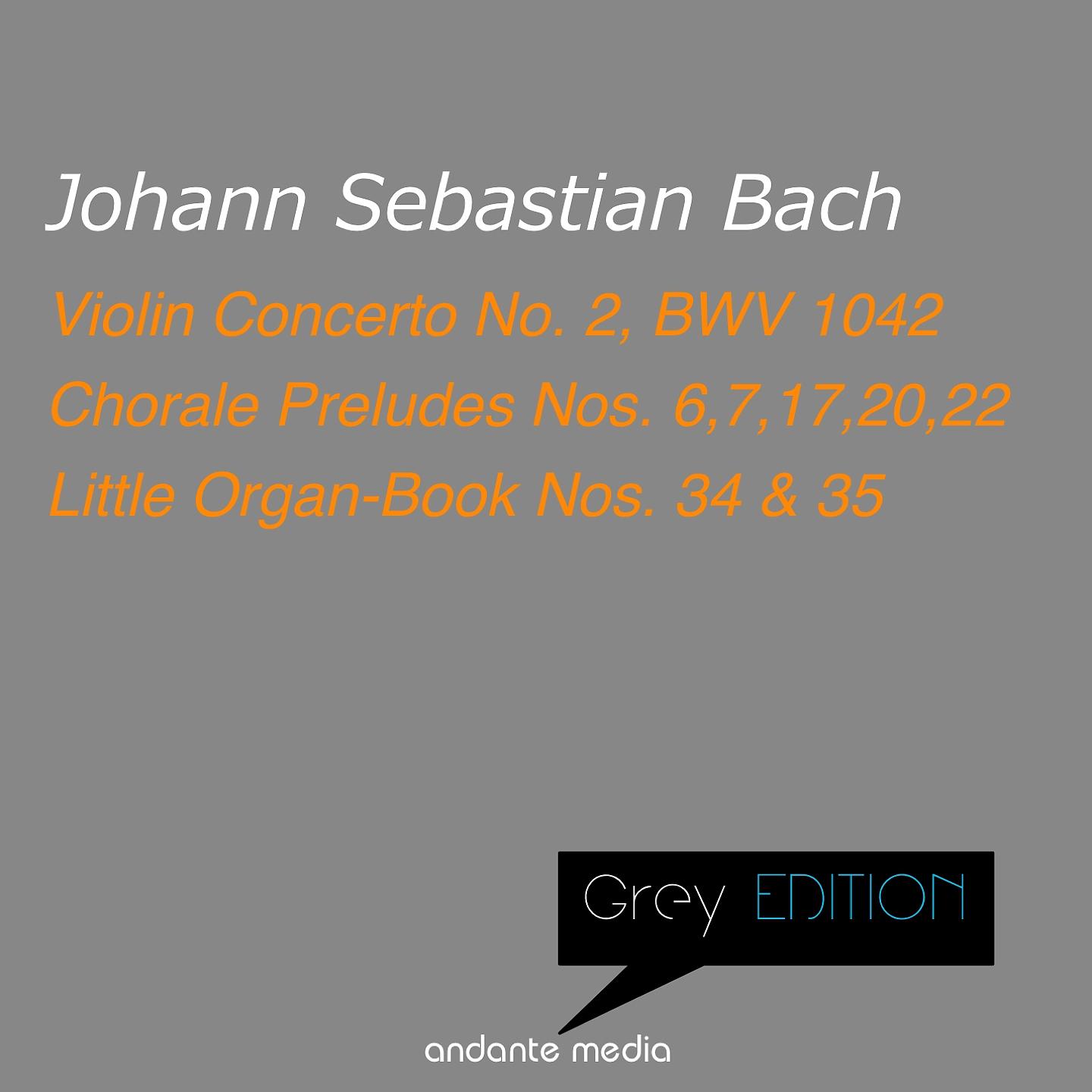 Постер альбома Grey Edition - Bach: Violin Concerto No. 2, BWV 1042 & Chorale Preludes