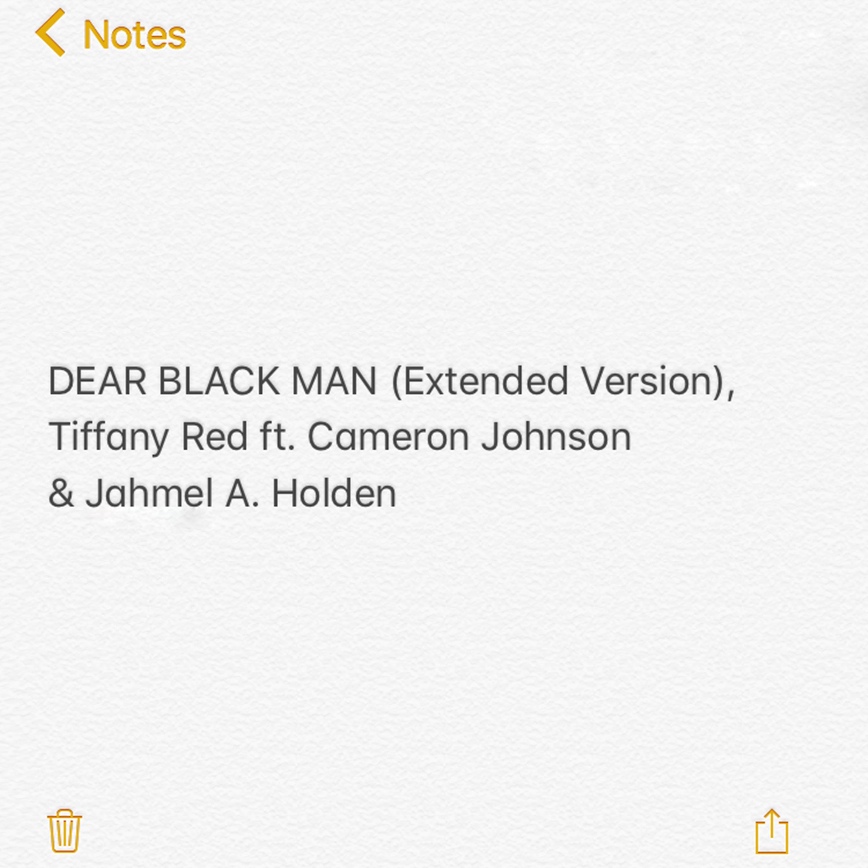 Постер альбома Dear Black Man (feat. Cameron Johnson & Jahmel A. Holden) (Extended Version)