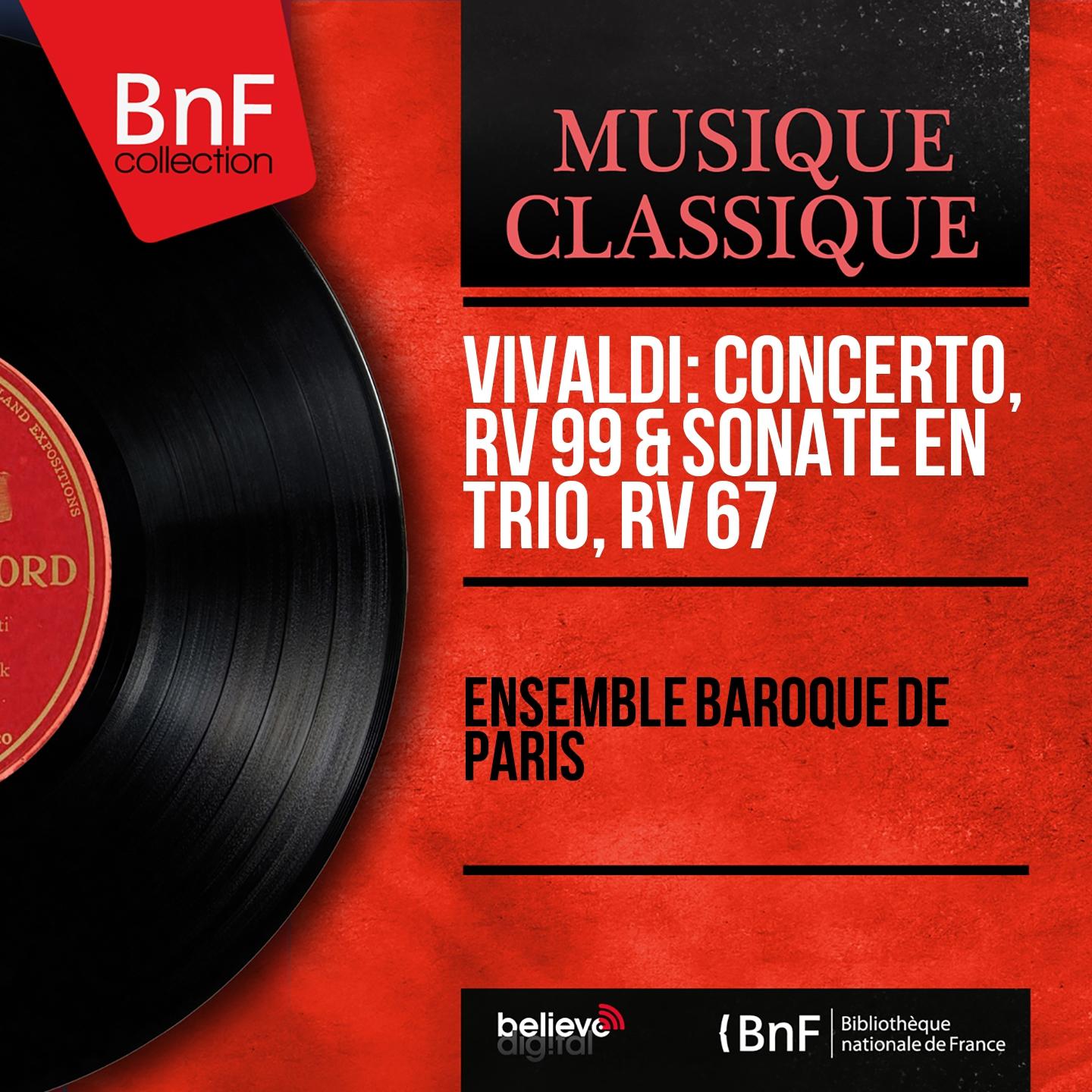 Постер альбома Vivaldi: Concerto, RV 99 & Sonate en trio, RV 67 (Mono Version)