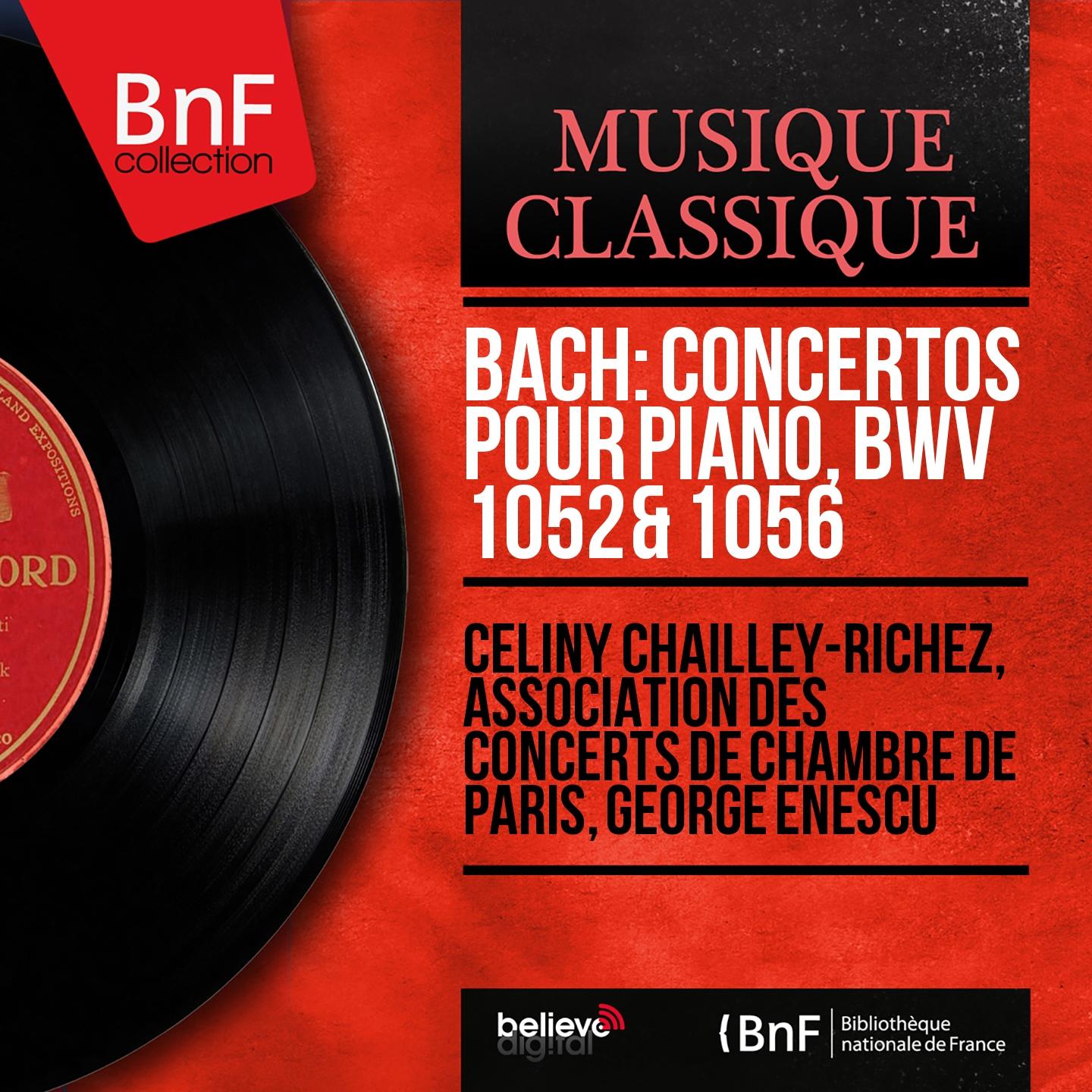 Постер альбома Bach: Concertos pour piano, BWV 1052 & 1056 (Mono Version)