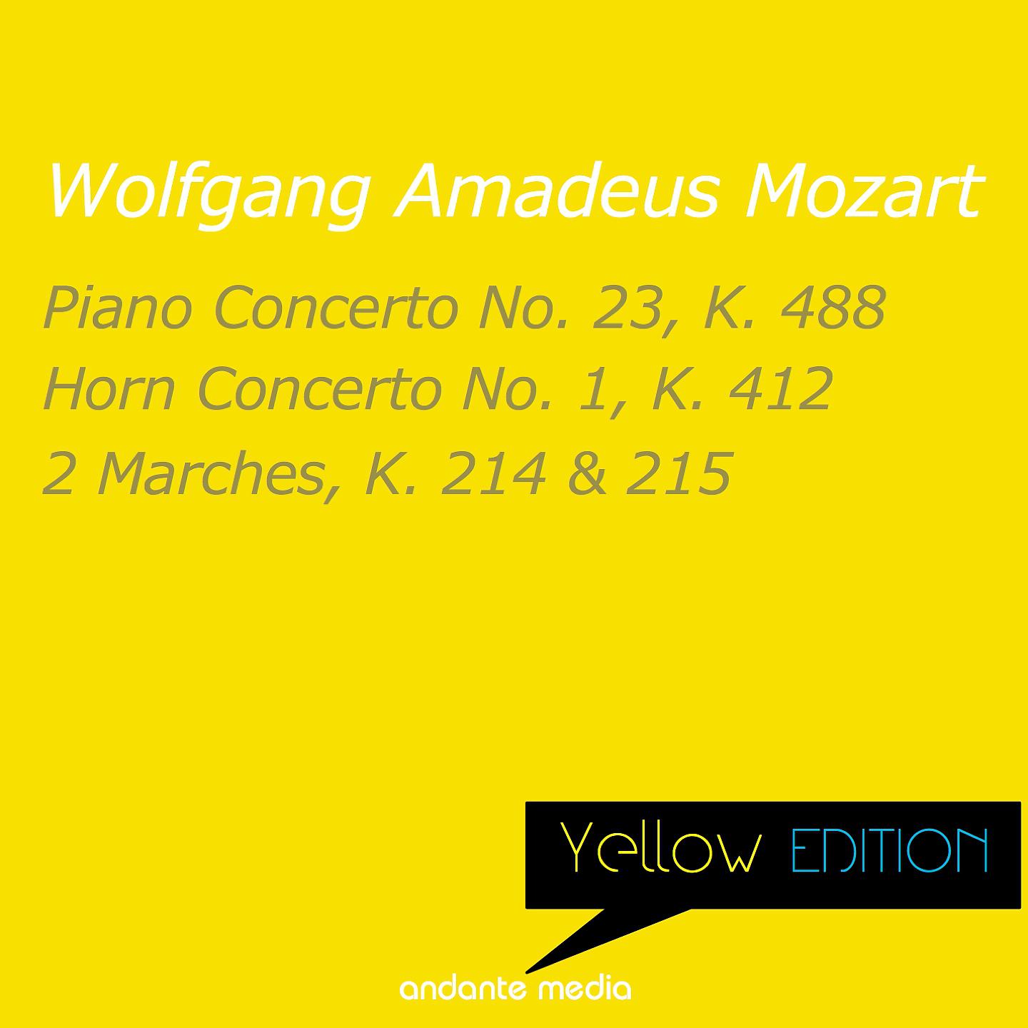 Постер альбома Yellow Edition - Mozart: Piano Concerto No. 23, K. 488 & Horn Concerto No. 1, K. 412