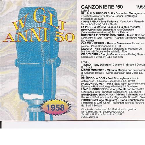 Постер альбома Canzoniere '58 - Canzoni Originali Del 1958