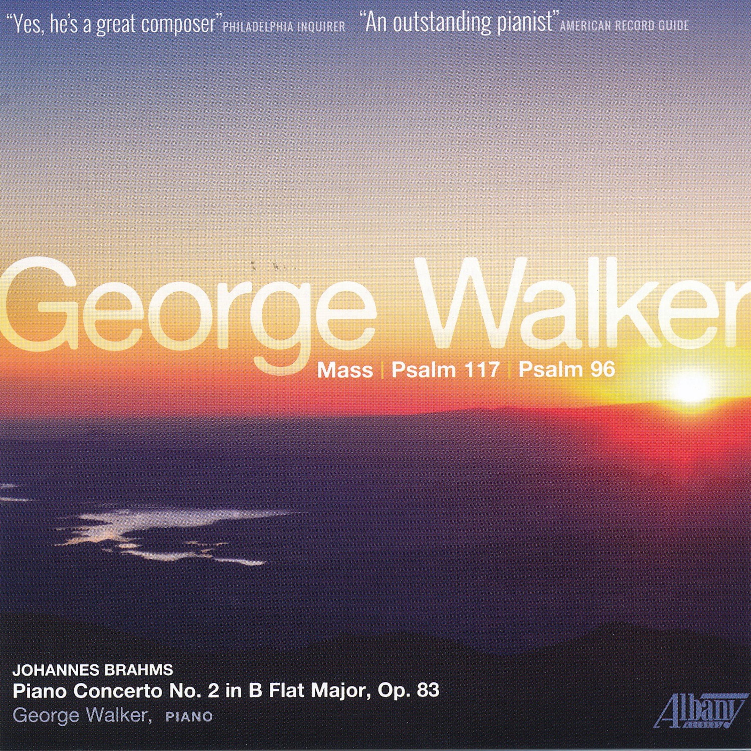 Постер альбома Walker: Mass - Brahms: Concerto for Piano, No. 2