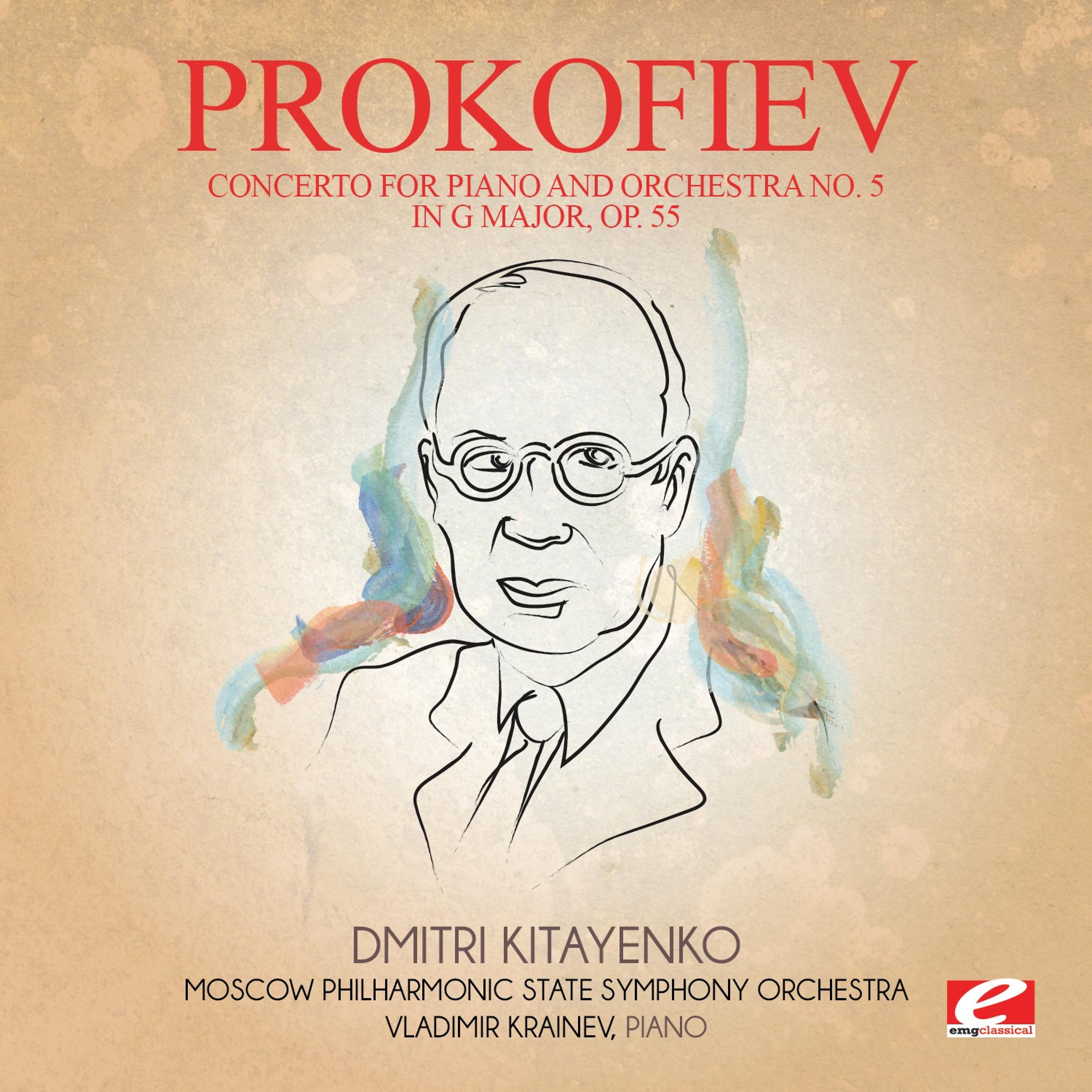Постер альбома Prokofiev: Concerto for Piano and Orchestra No. 5 in G Major, Op. 55 (Digitally Remastered)