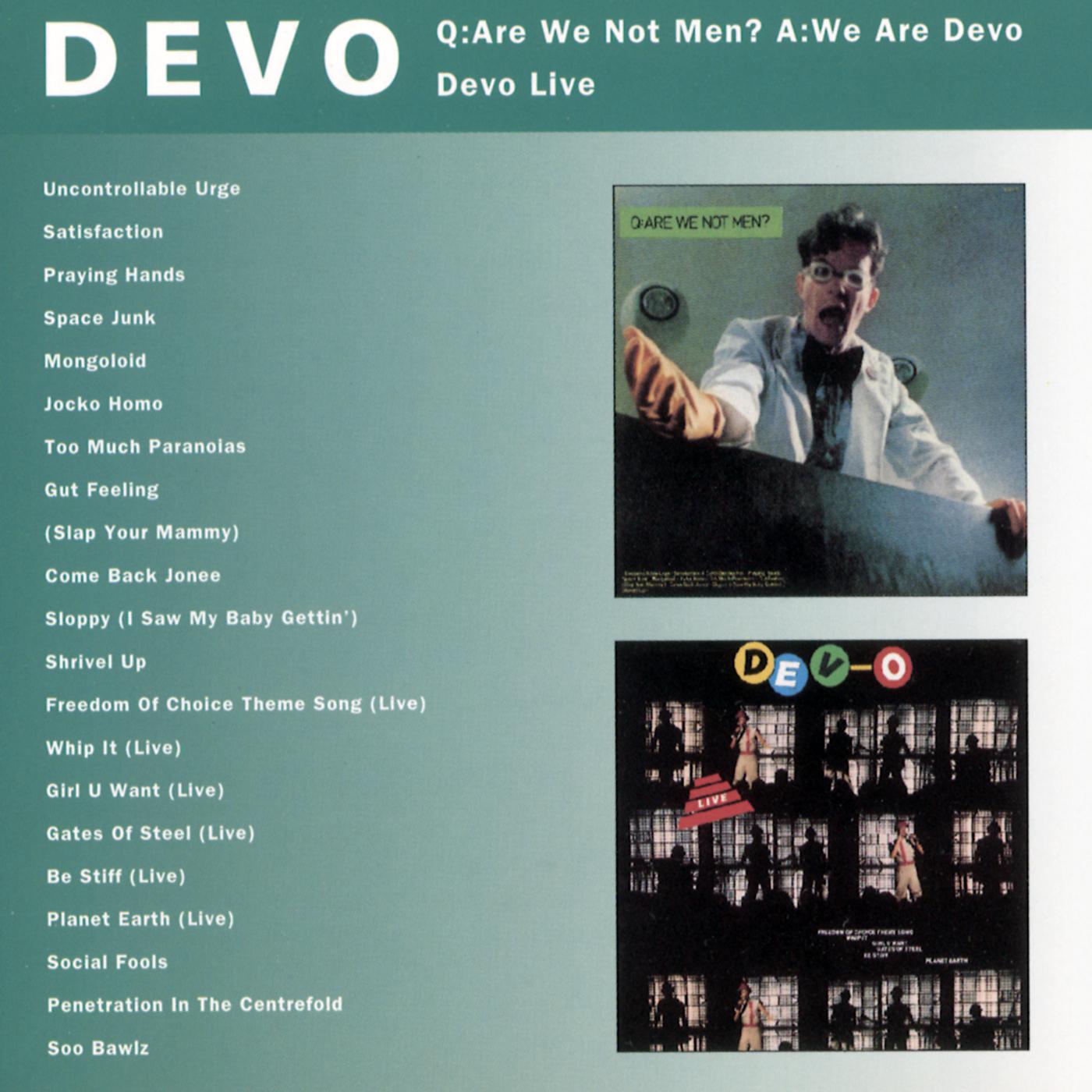 Постер альбома Q: Are We Not Men?  A: We Are Devo / Devo Live