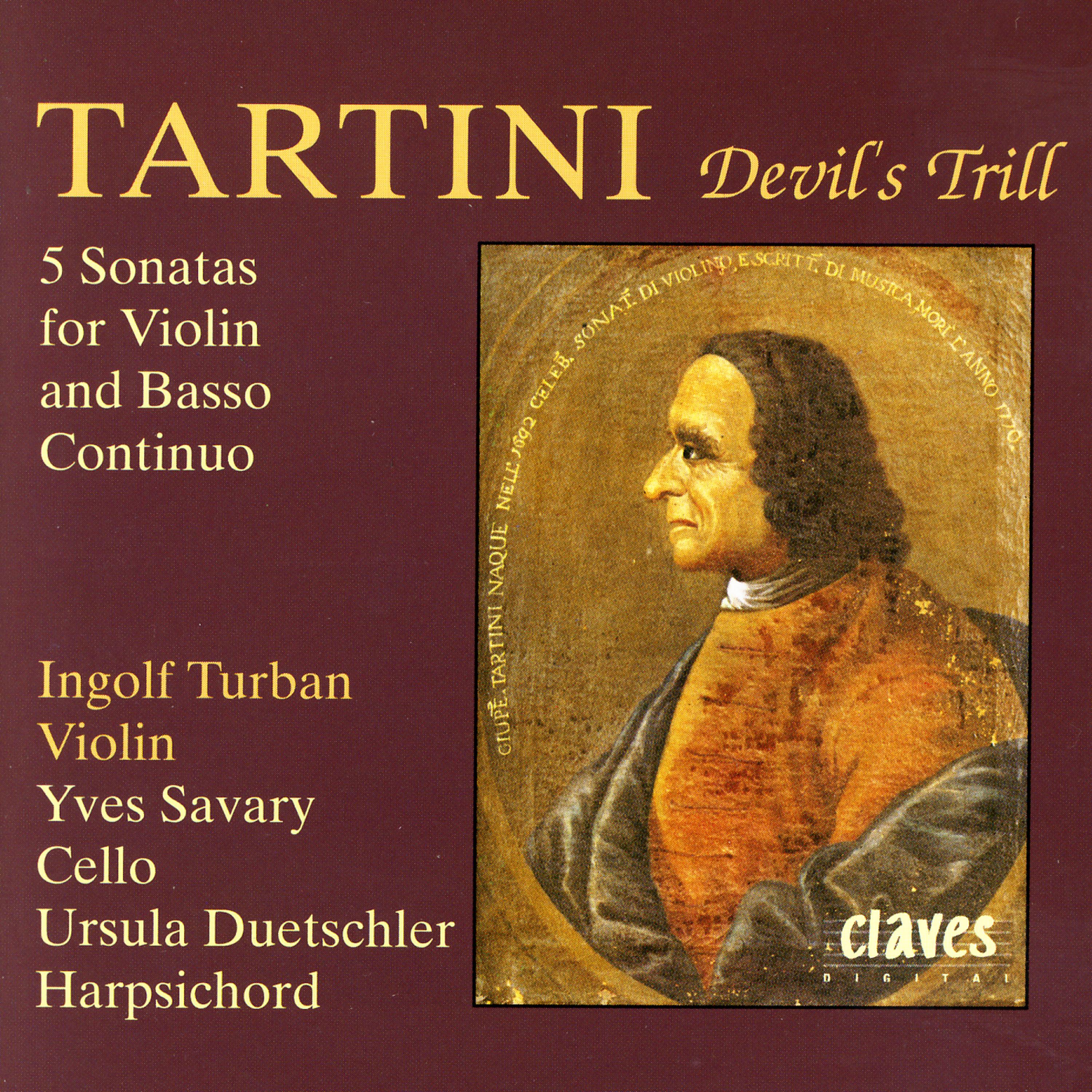 Постер альбома Tartini: Five Sonatas for Violin & Basso Continuo
