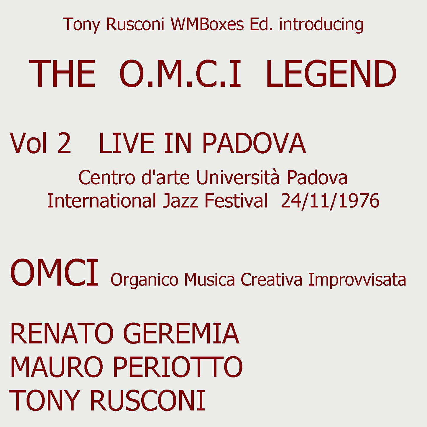 O.M.C.I. Organico Musica Creativa Improvvisata (Renato Geremia - Saxplicity