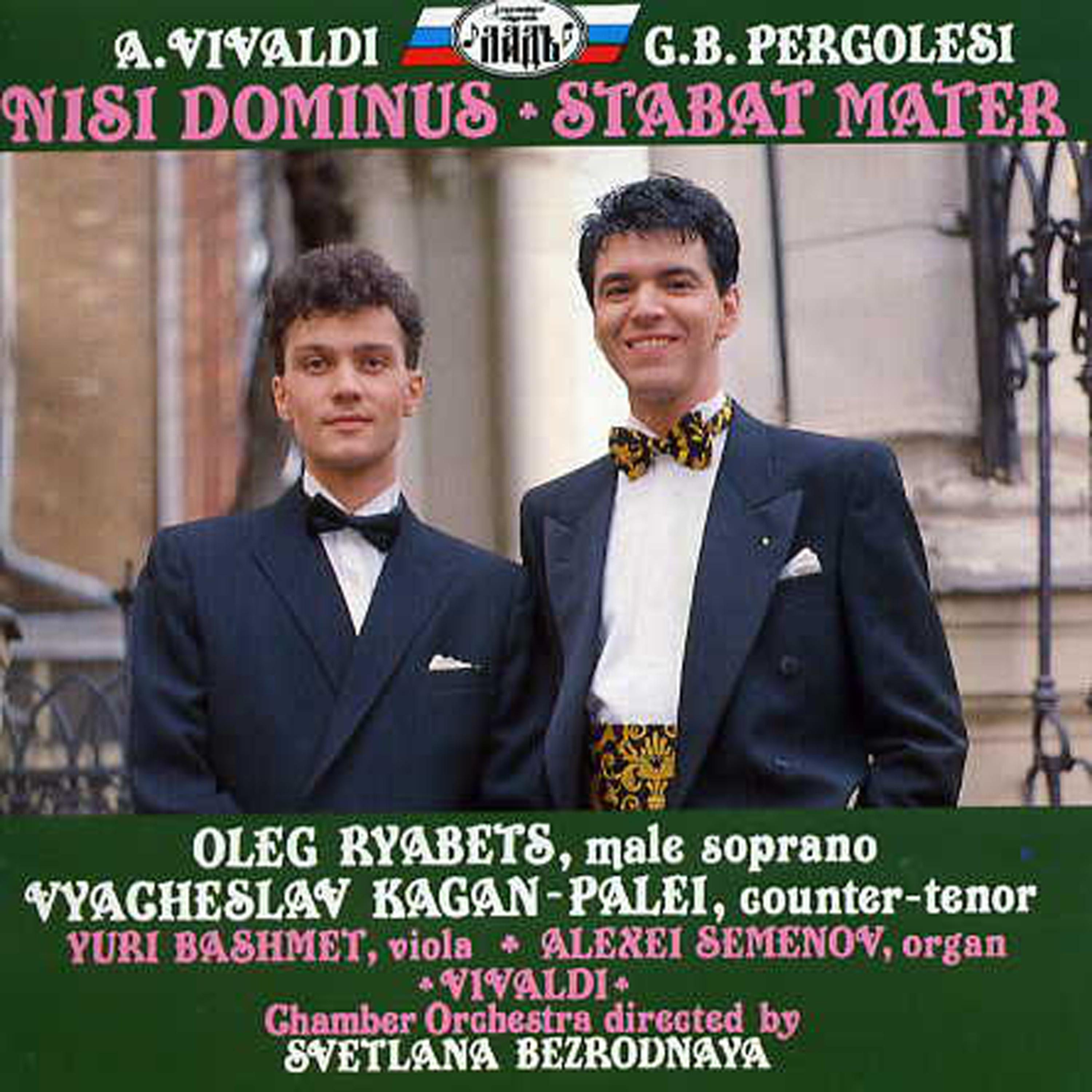 Постер альбома Vivaldi: Nisi Dominus/Pergolesi: Stabat Mater