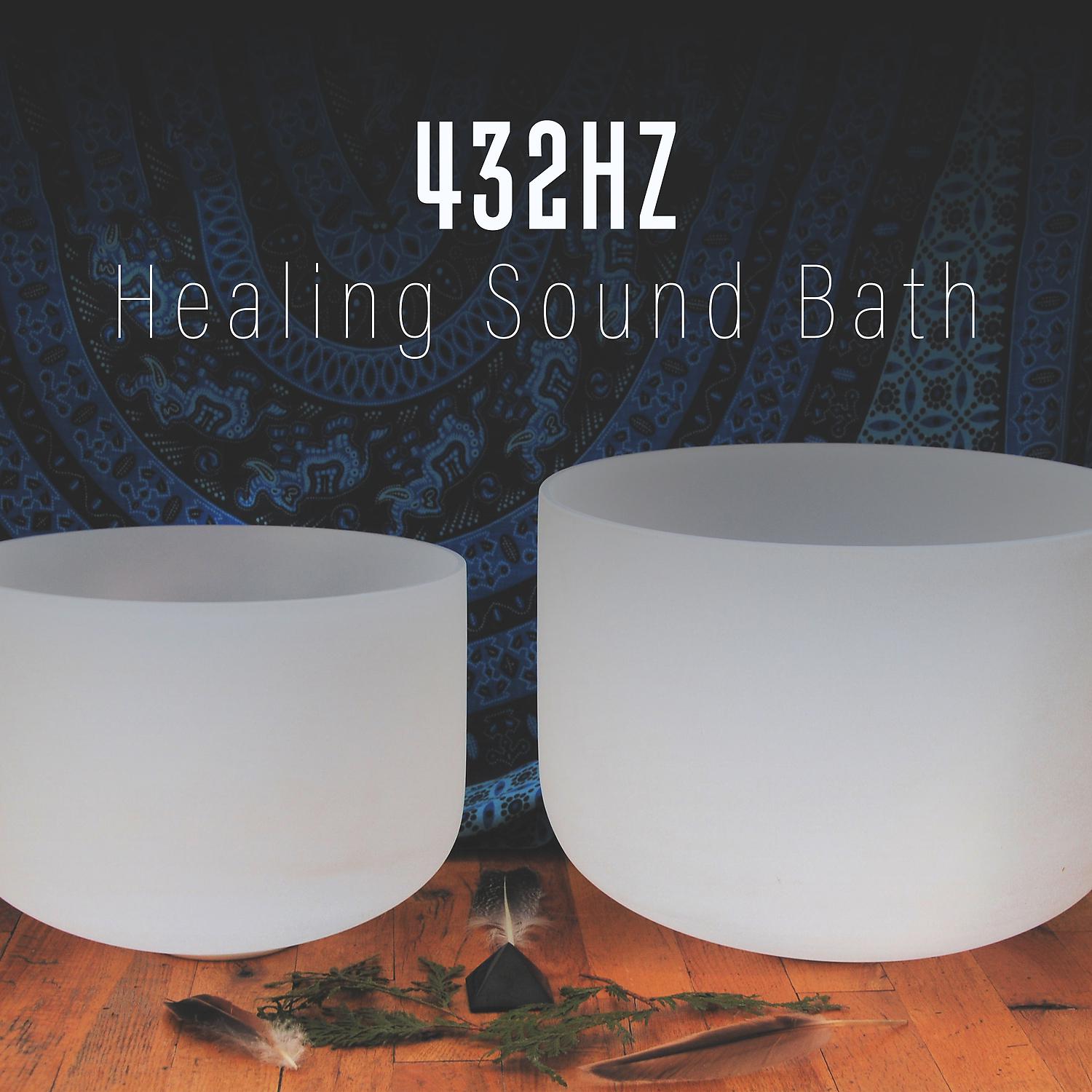 Постер альбома 432Hz Healing Sound Bath: 1 Hour Crystal Singing Bowl for Meditation