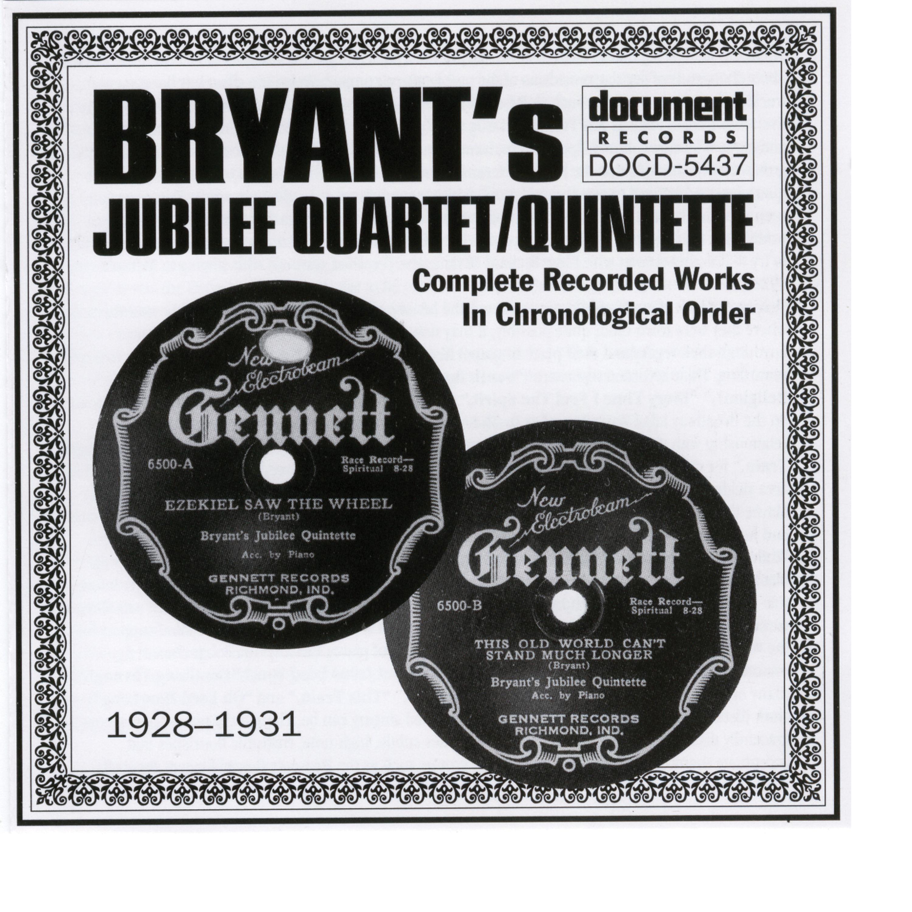 Постер альбома Bryant's Jubilee Quartet / Quintette