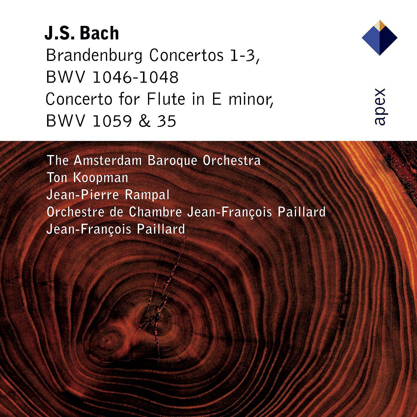 Постер альбома Bach, JS : Brandenburg Concertos Nos 1 - 3 & Flute Concerto  -  Apex