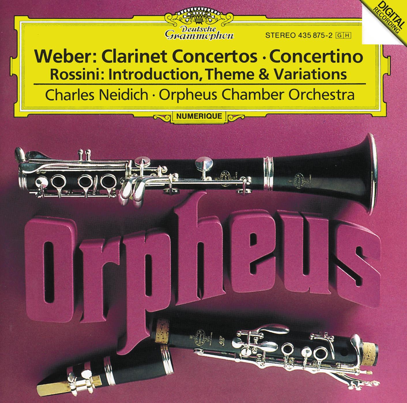Постер альбома Weber: Clarinet Concertos / Rossini: Introduction, Theme and Variations