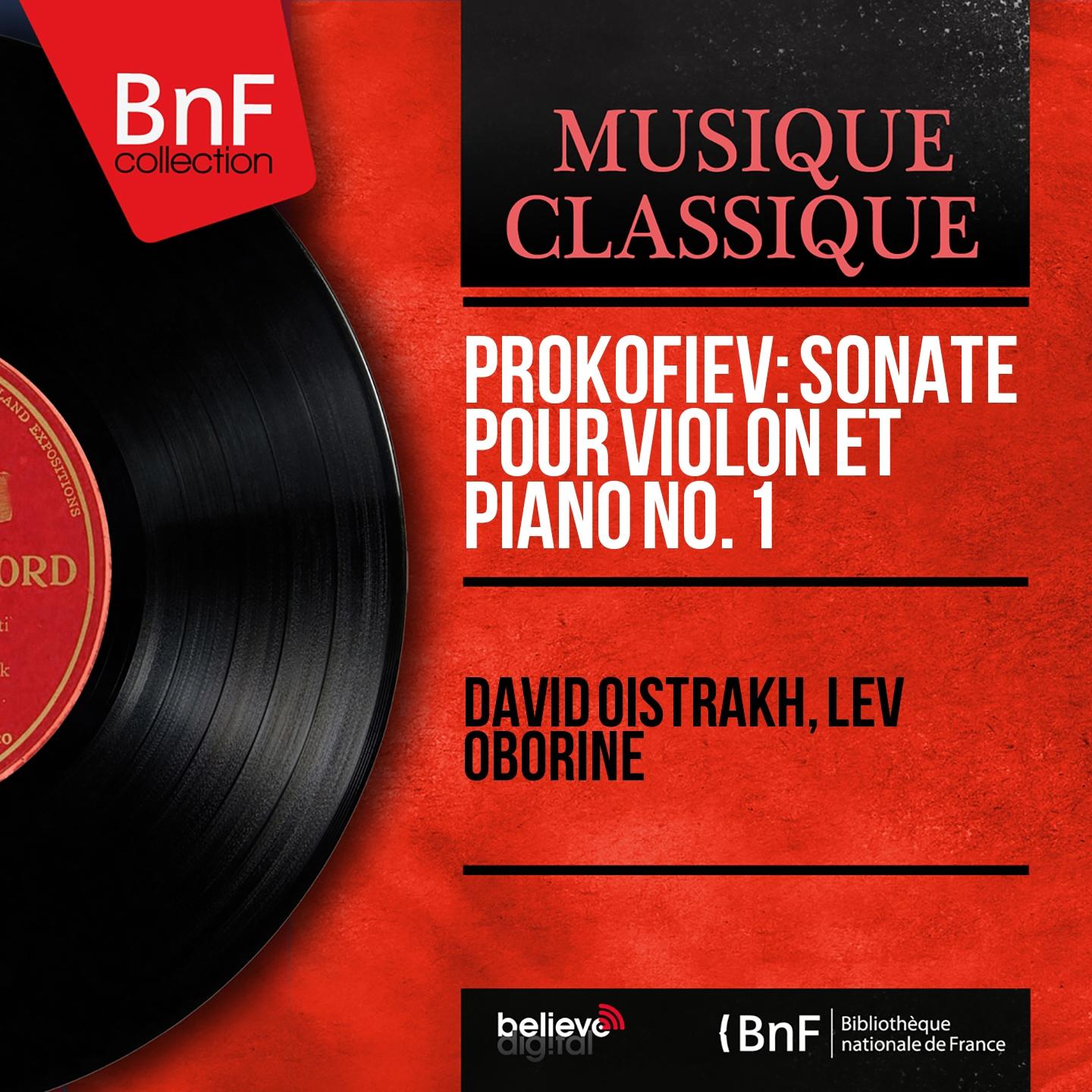Постер альбома Prokofiev: Sonate pour violon et piano No. 1 (Mono Version)