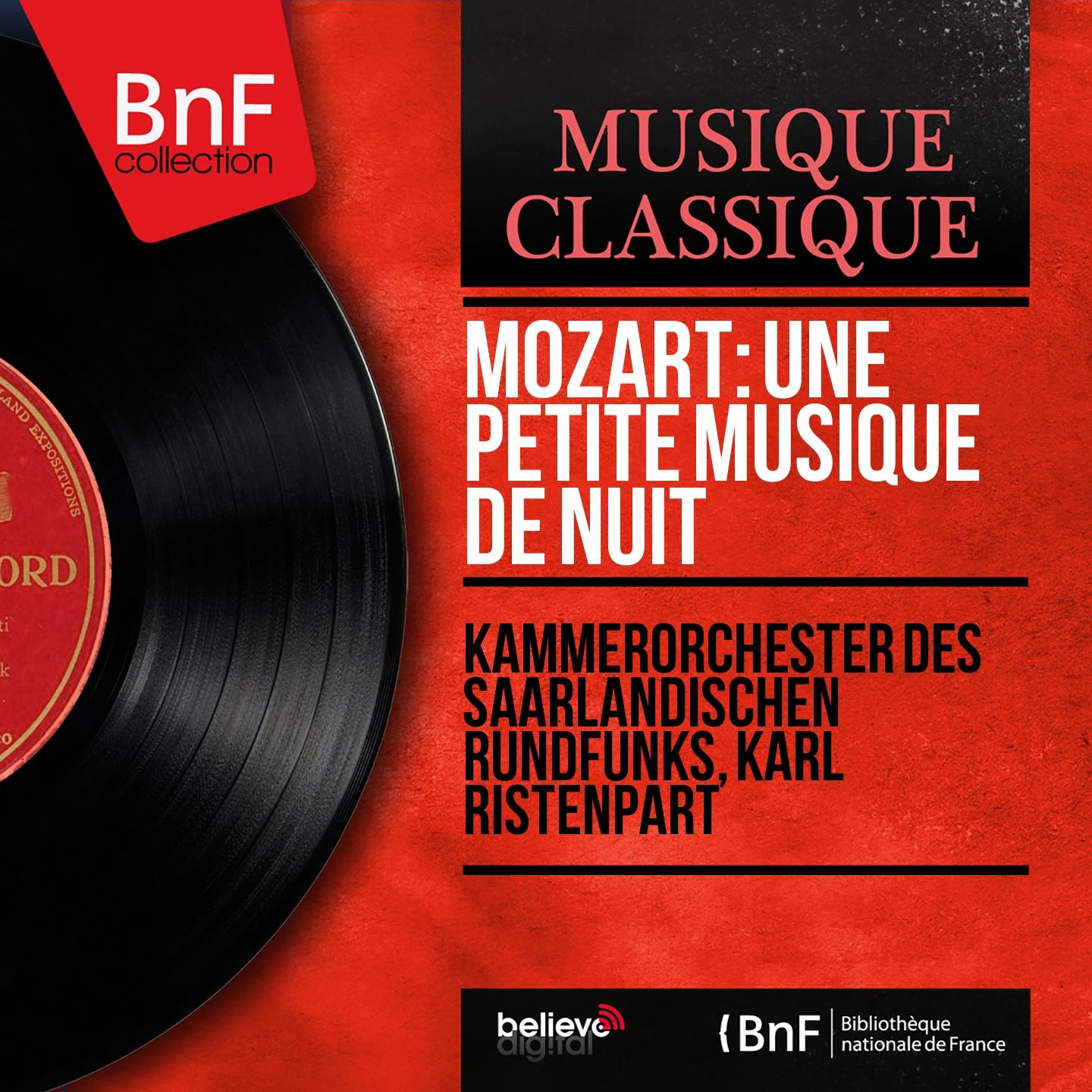 Постер альбома Mozart: Une petite musique de nuit (Mono Version)