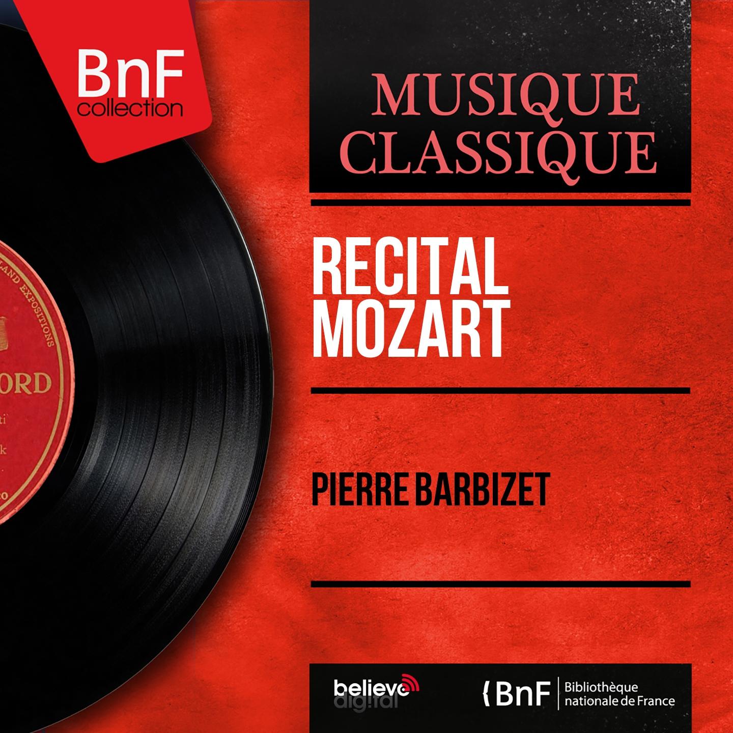 Постер альбома Récital Mozart (Mono Version)