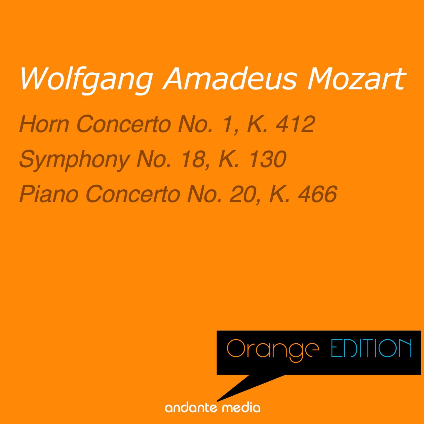 Постер альбома Orange Edition - Mozart: Horn Concerto No. 1, K. 412 & Piano Concerto No. 20, K. 466