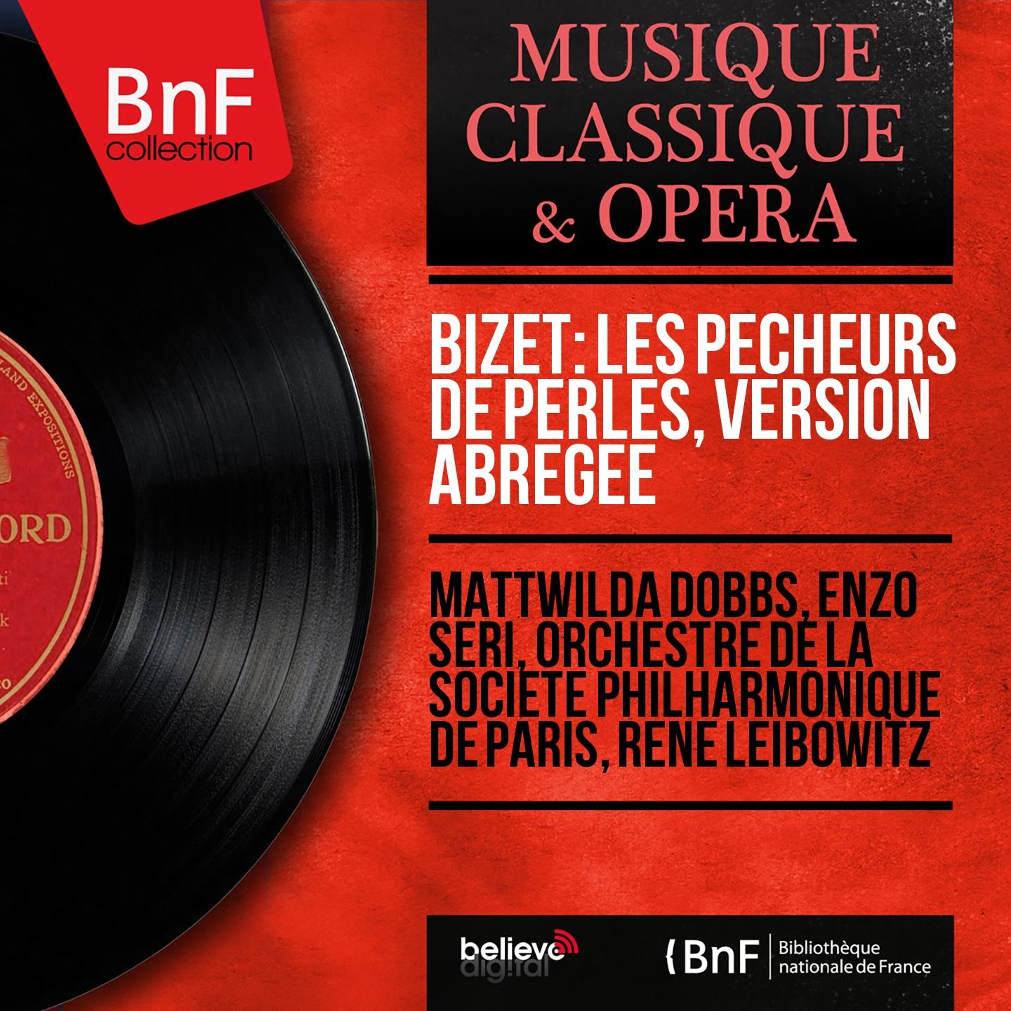 Постер альбома Bizet: Les pêcheurs de perles, version abrégée (Mono Version)