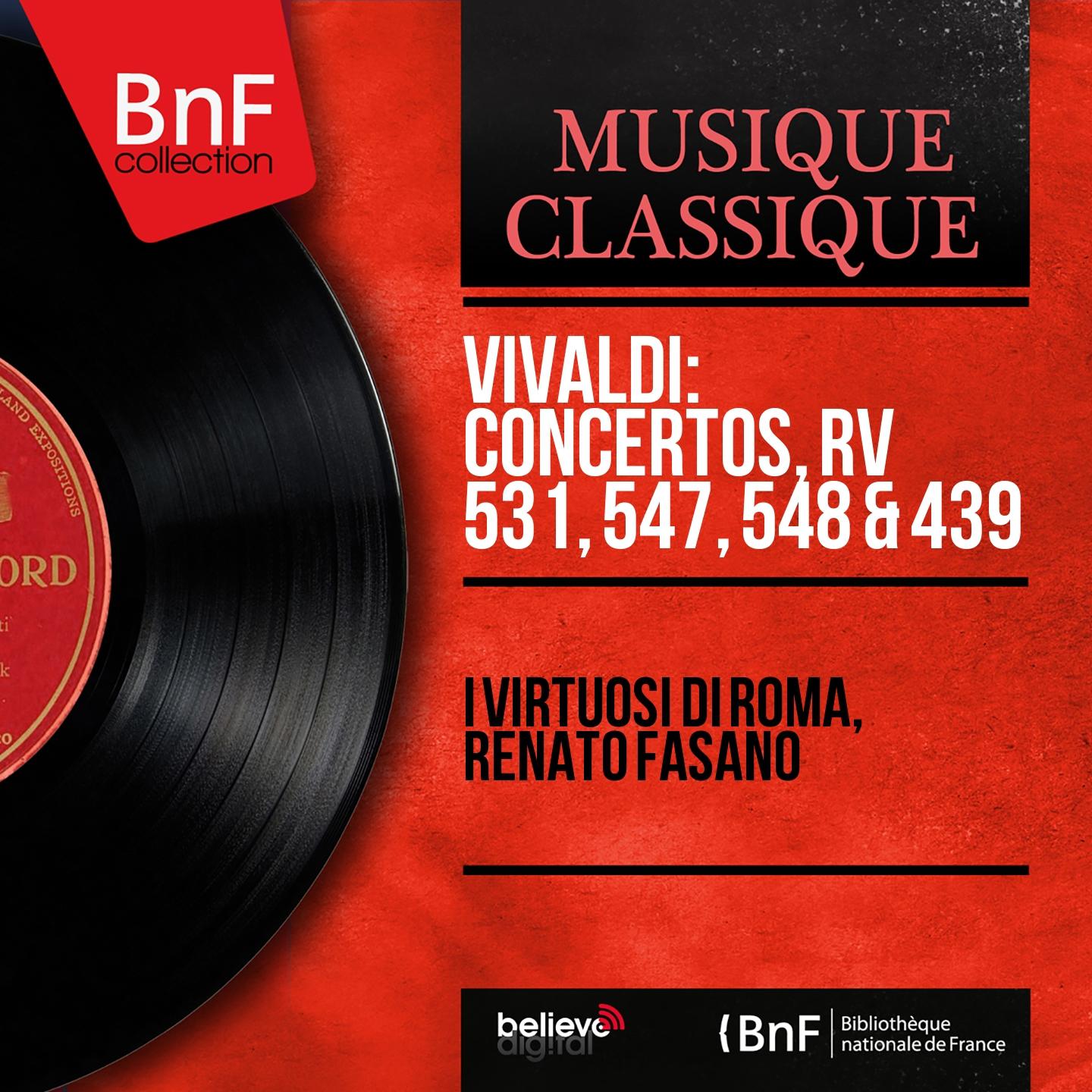 Постер альбома Vivaldi: Concertos, RV 531, 547, 548 & 439 (Mono Version)
