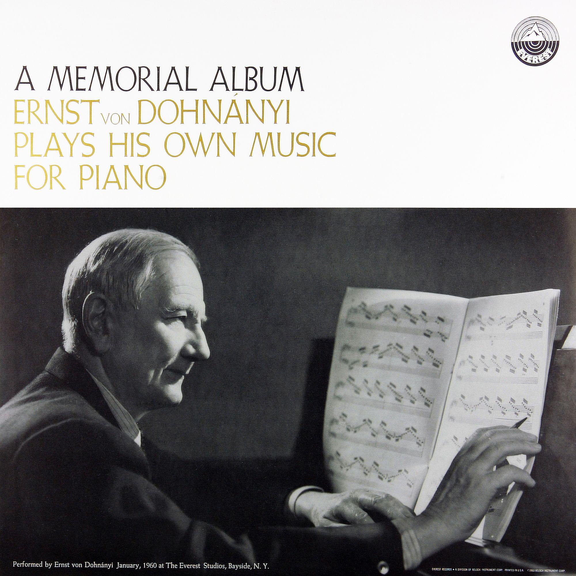 Постер альбома A Memorial Album: Ernst von Dohnányi Plays His Own Music for Piano (Transferred from the Original Everest Records Master Tapes)