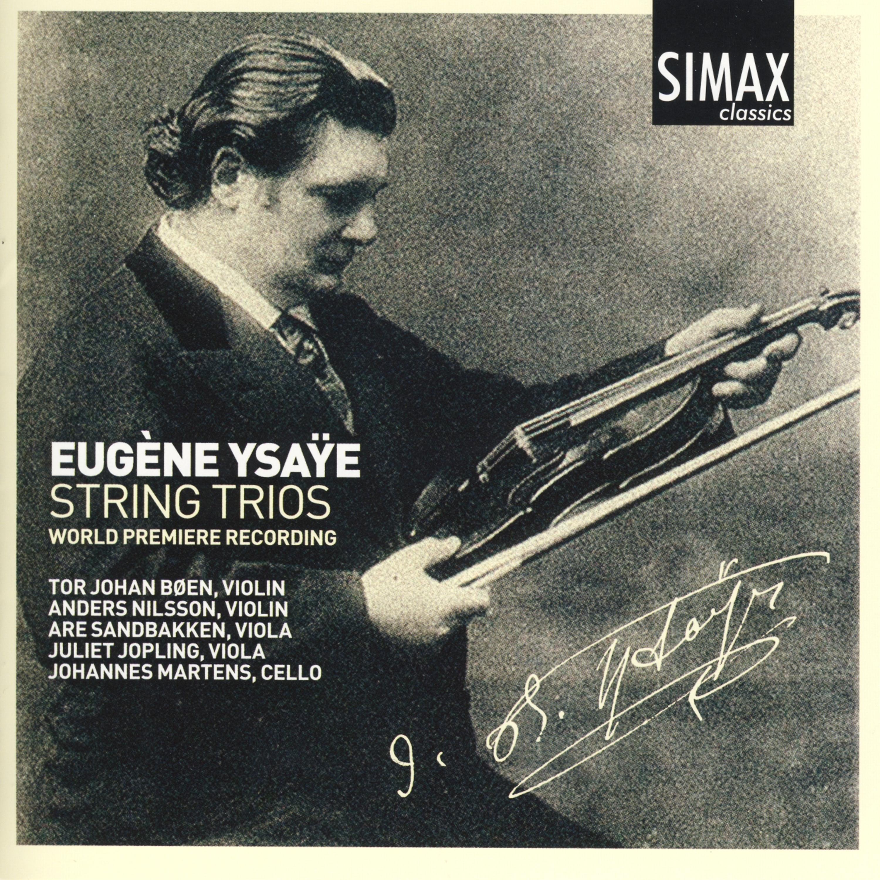 Постер альбома Eugéne Ysaye - String Trios
