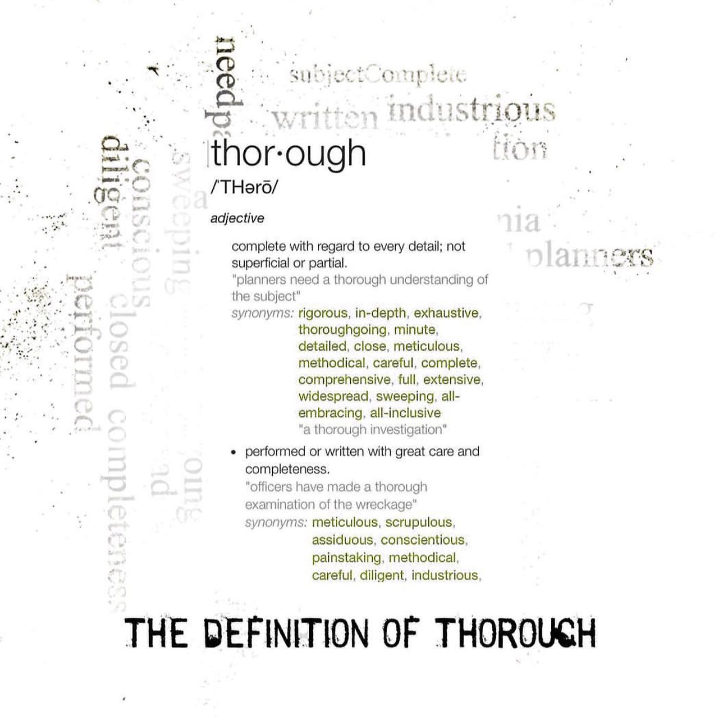 Постер альбома The Definition of Thorough