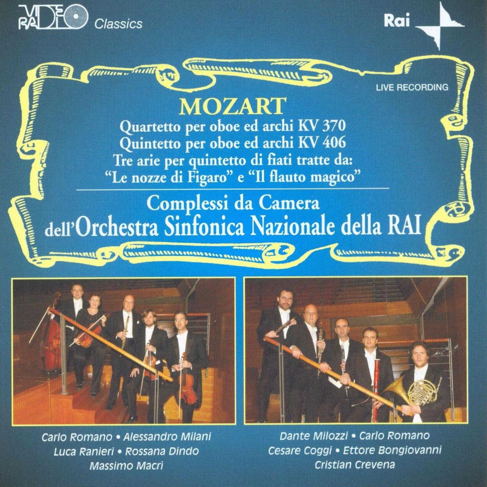 Постер альбома Mozart: Kv 370, Kv 406,  Le Nozze Di Figaro, il Flauto Magico
