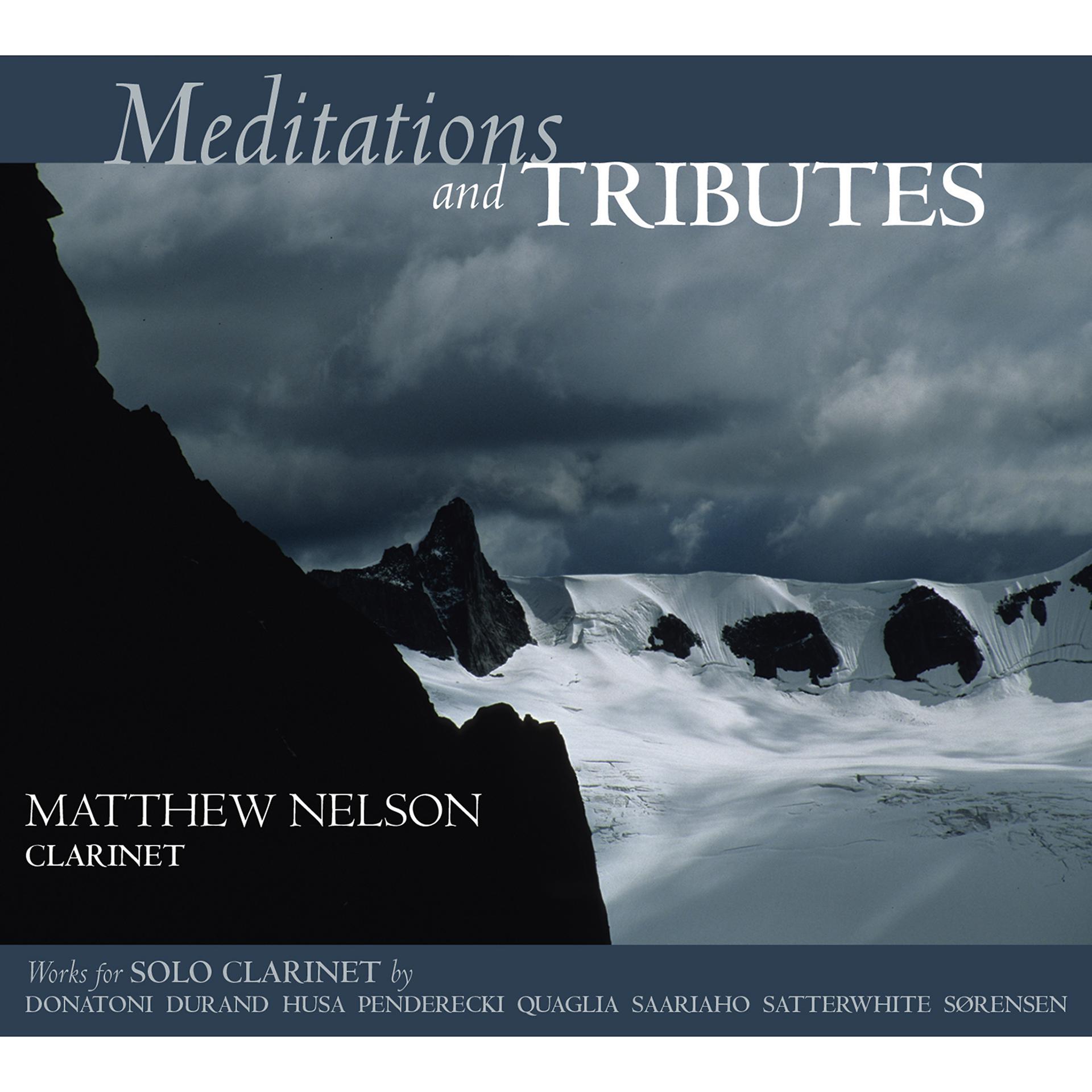 Постер альбома Meditations and Tributes: Works for Solo Clarinet