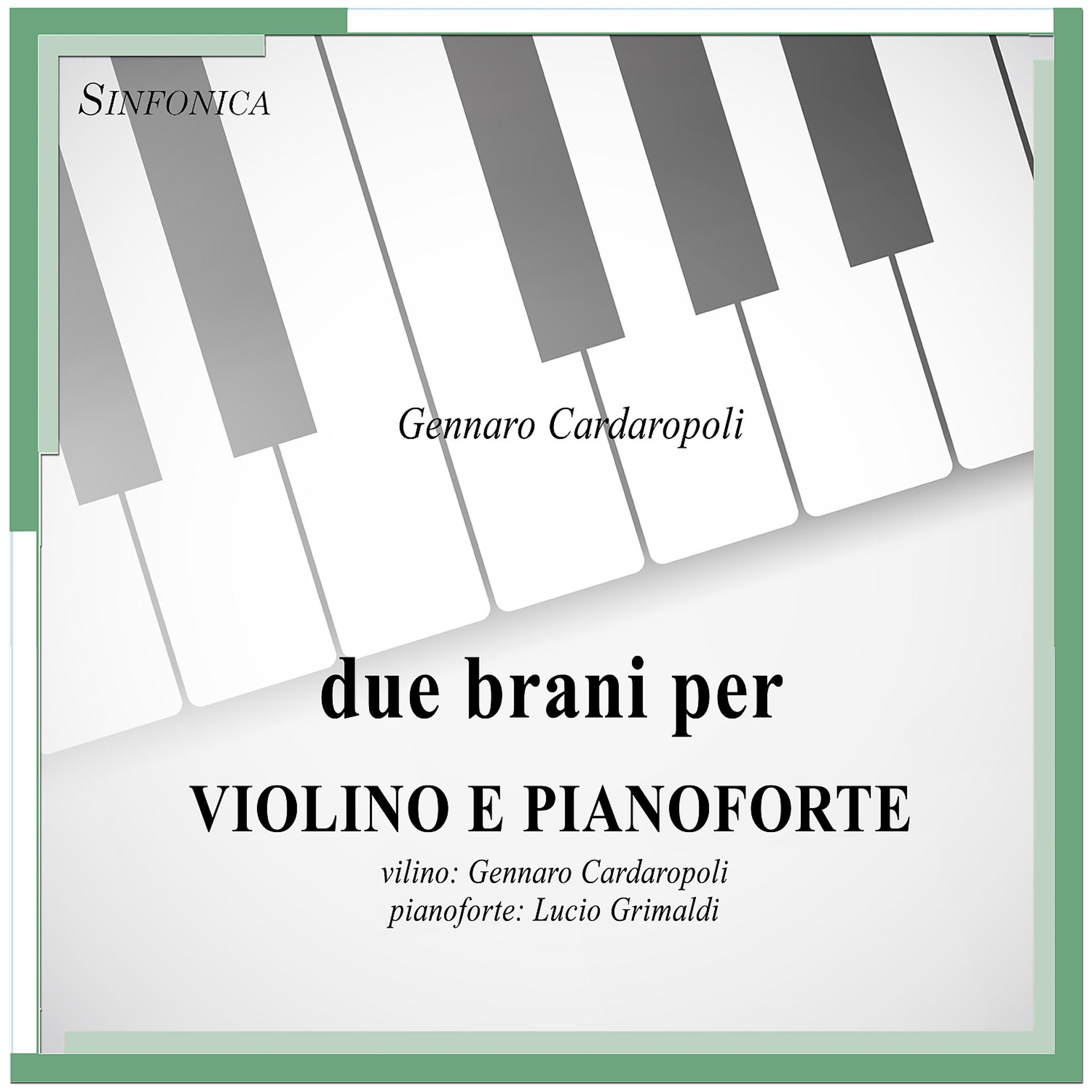 Постер альбома Cardaropoli: due brani per violino e pianoforte
