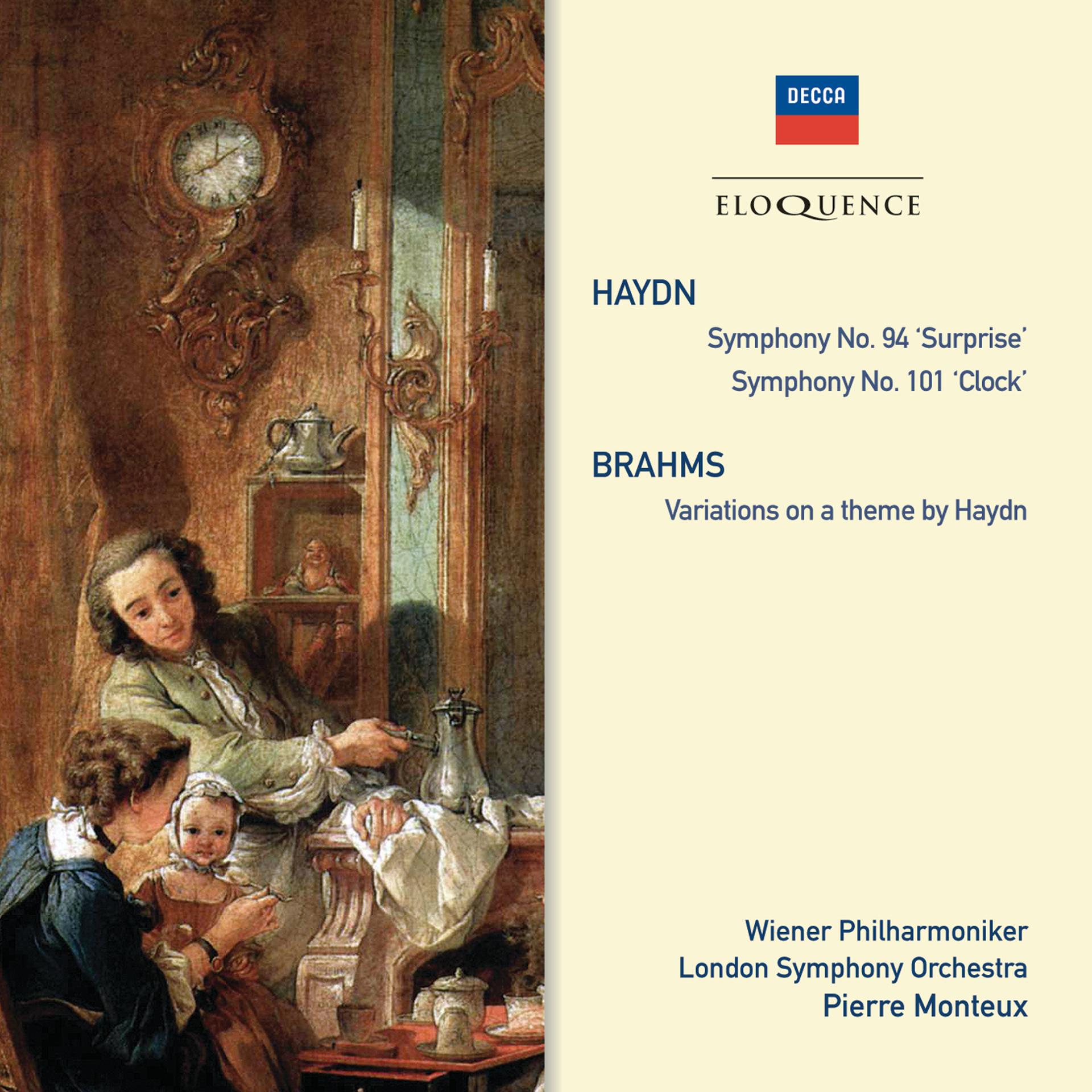 Постер альбома Haydn: Symphony No.94 "Surprise"; Symphony No.101 "Clock"; Brahms: Variatiations on a theme of Haydn