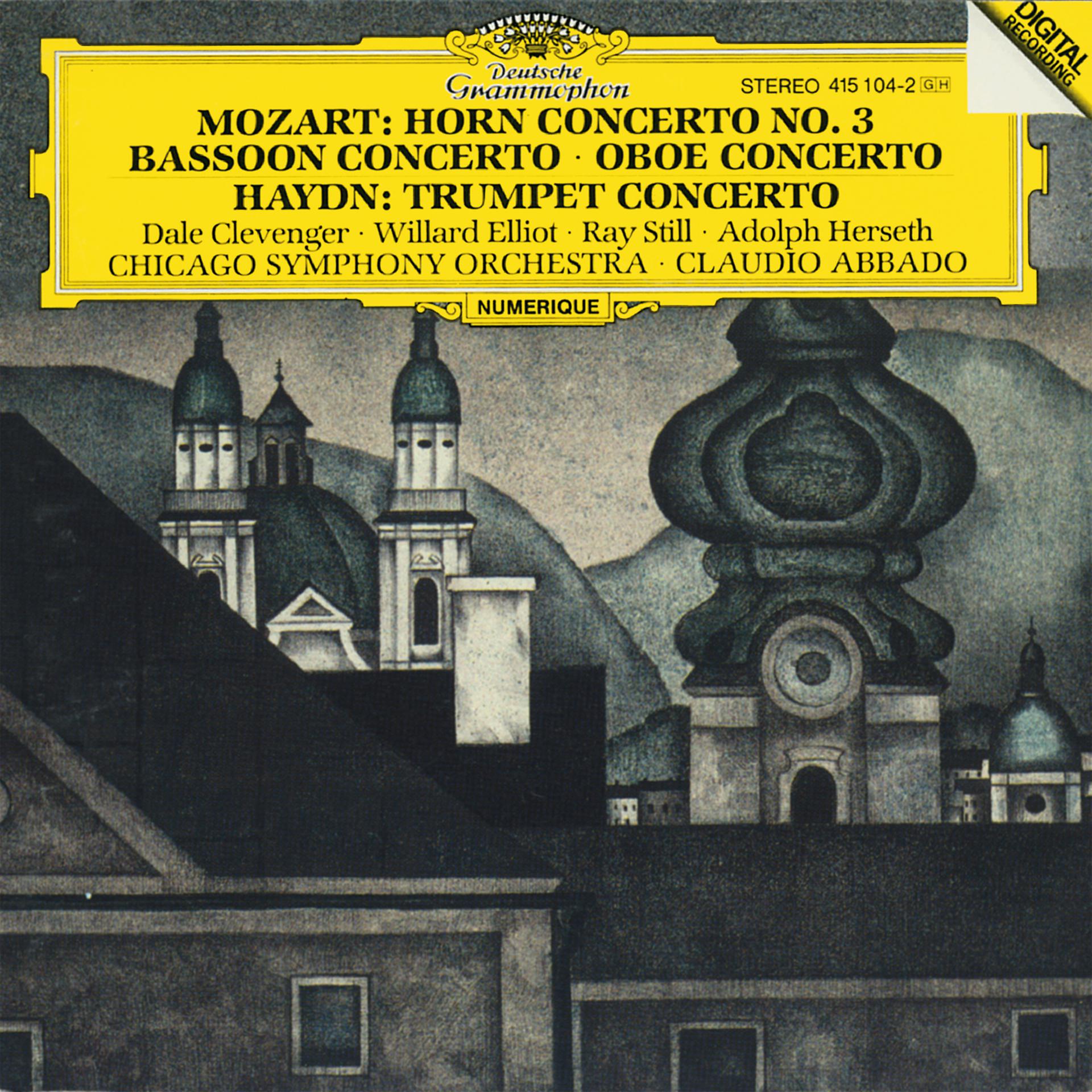 Постер альбома Mozart: Horn Concerto No.3; Bassoon Concerto; Oboe Concerto / Haydn: Trumpet Concerto