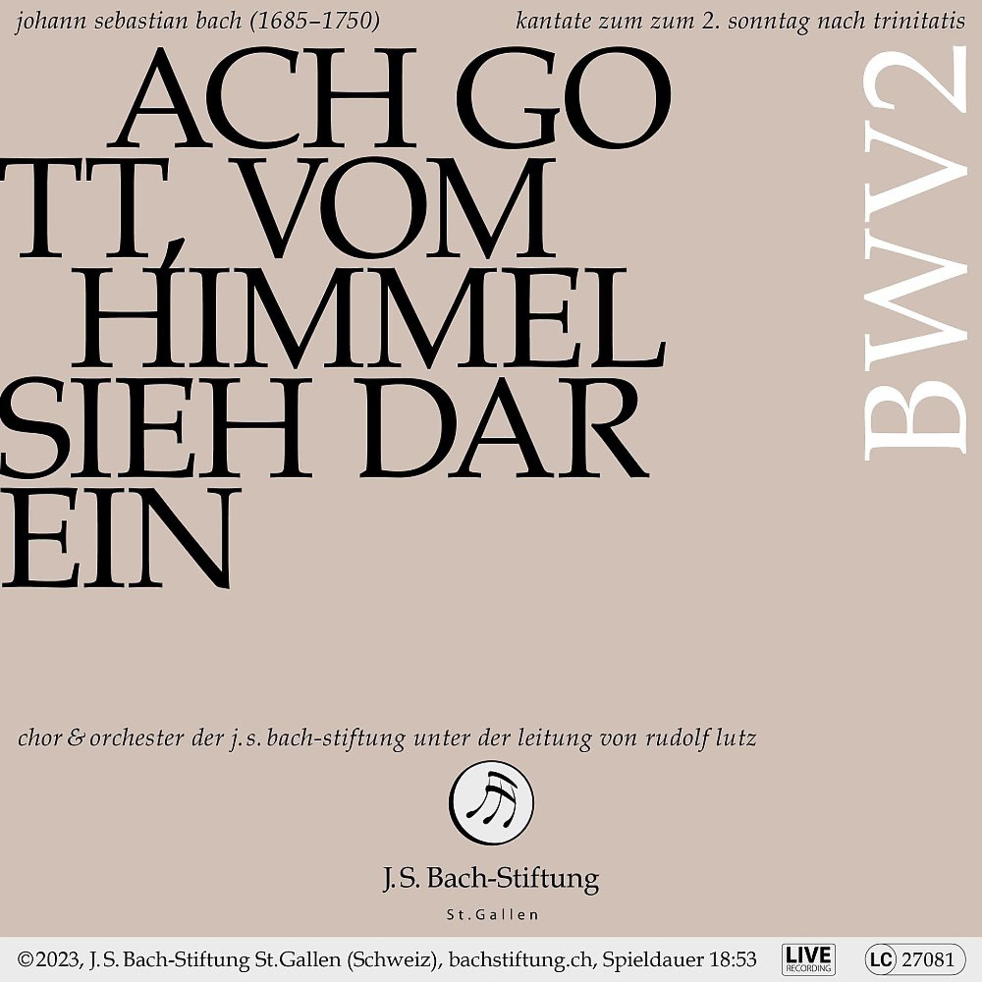 Постер альбома Bachkantate, BWV 2 - Ach Gott, vom Himmel sieh darein