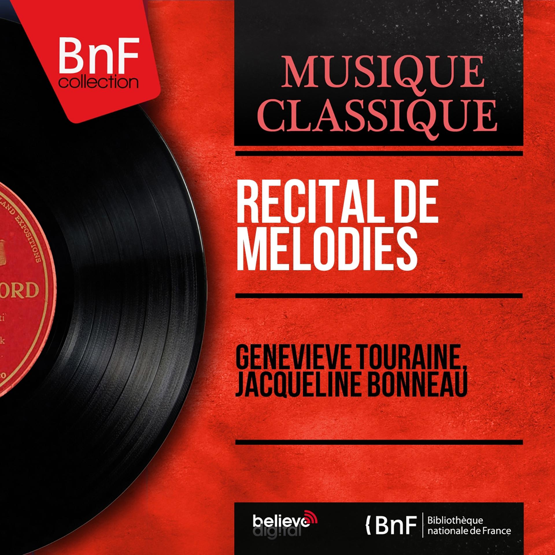 Постер альбома Récital de mélodies (Mono Version)