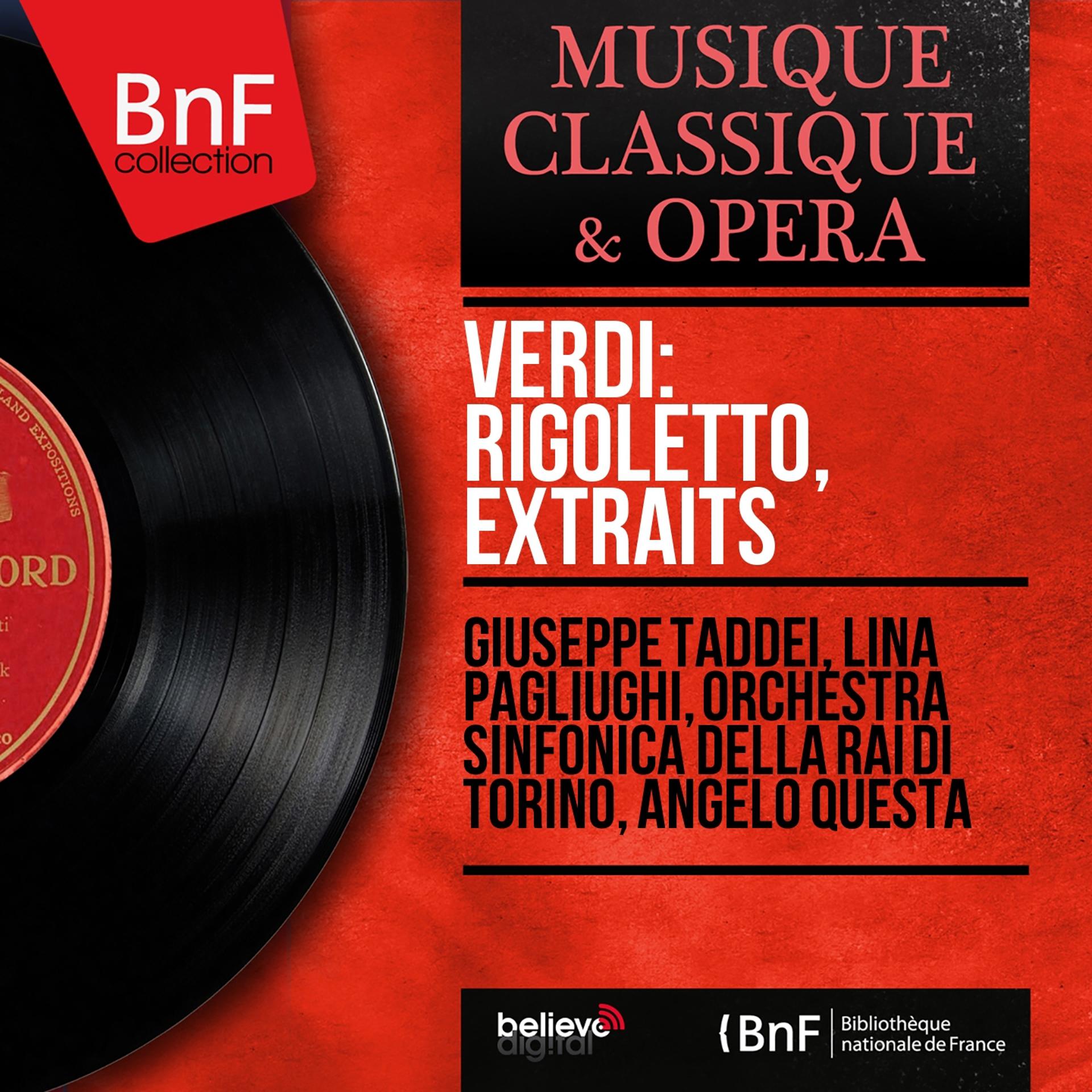 Постер альбома Verdi: Rigoletto, extraits (Mono Version)