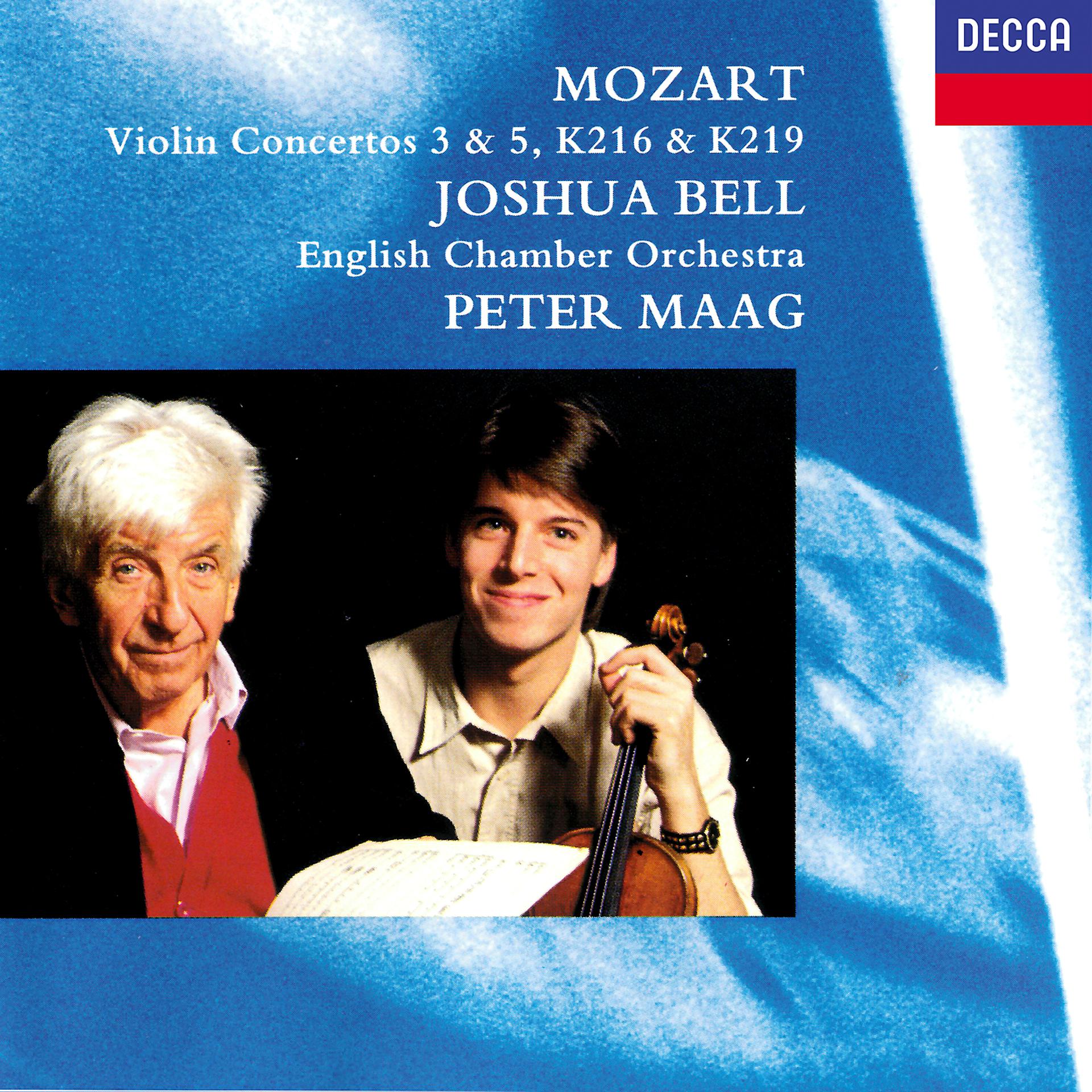Постер альбома Mozart: Violin Concertos Nos. 3 & 5; Adagio K.261; Rondo K.373