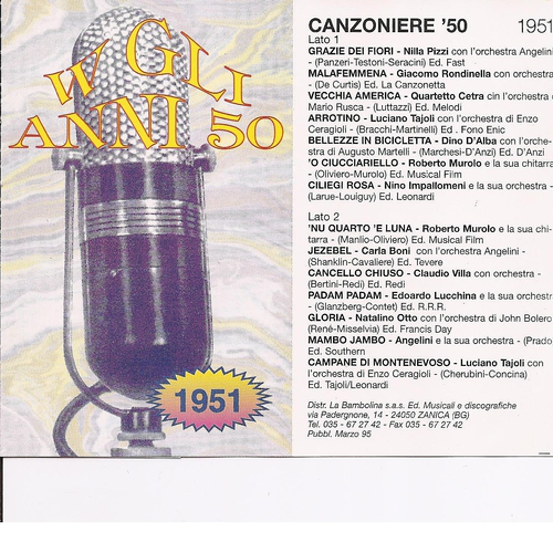 Постер альбома Canzoniere '51 - Canzoni Originali del 1951